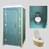 Туалетная кабина для дачи с портативным торфяным биотуалетом Евростандарт